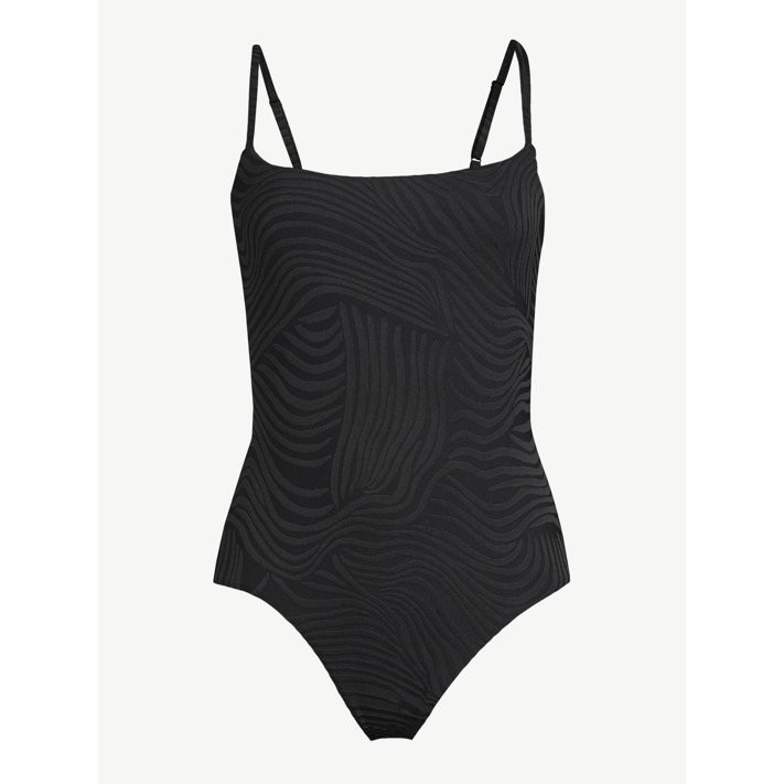 Love & Sports Women's Jacquard Santorini Square Neck One-Piece Swimsuit | Walmart (US)