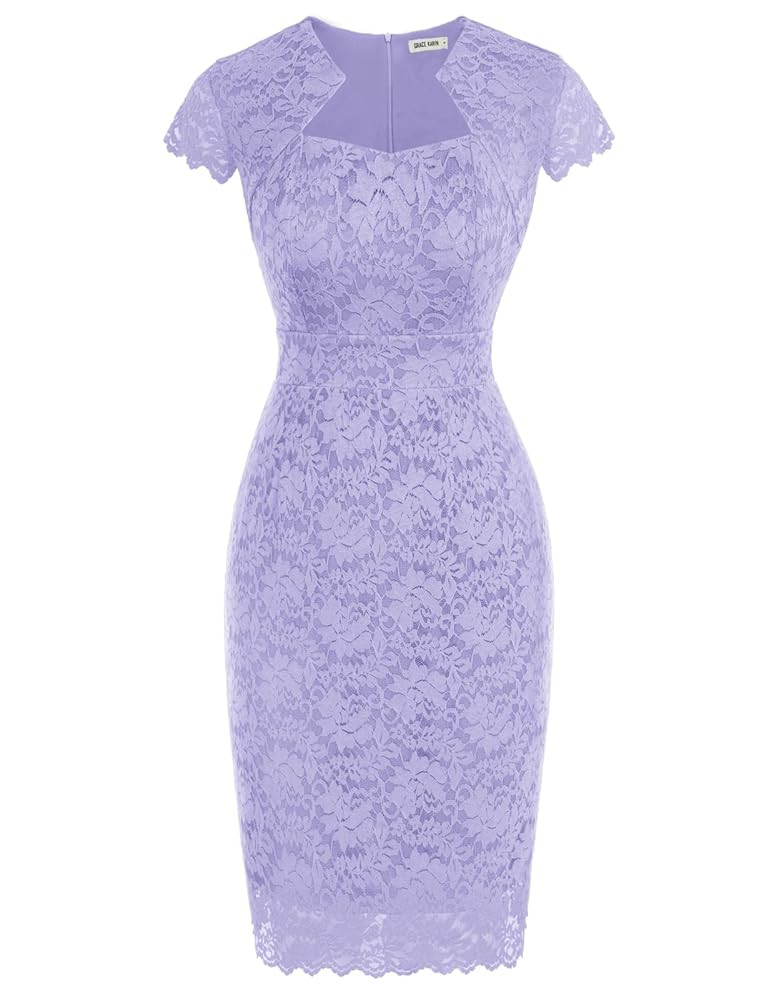 GRACE KARIN Cocktail Dress for Women Cap Sleeve Lace Dress for Wedding Guest Business Casual Dres... | Amazon (US)