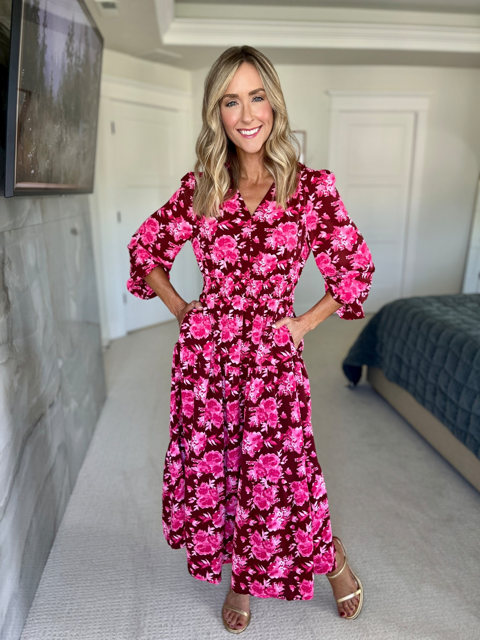 Fall fashion…pink and maroon floral dress. Wearing a small. 

#LTKWedding #LTKWorkwear #LTKSeasonal