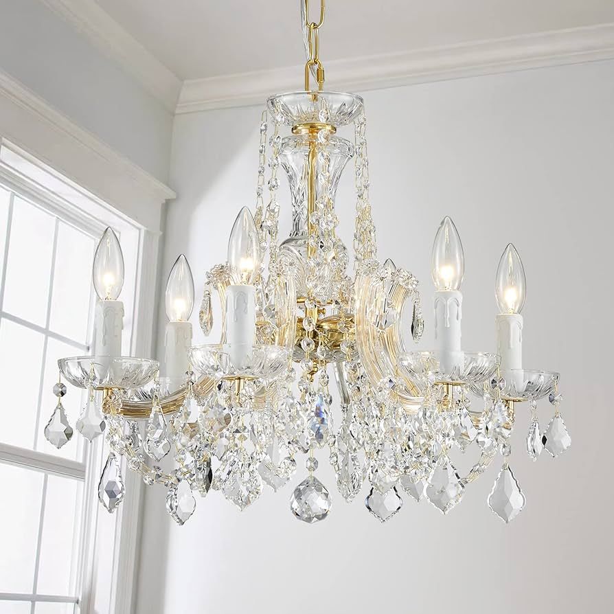 AGV LIGHTING Modern Chandelier Light Fixture, Maria Theresa Gold Chandelier Crystals with 6-Light | Amazon (CA)