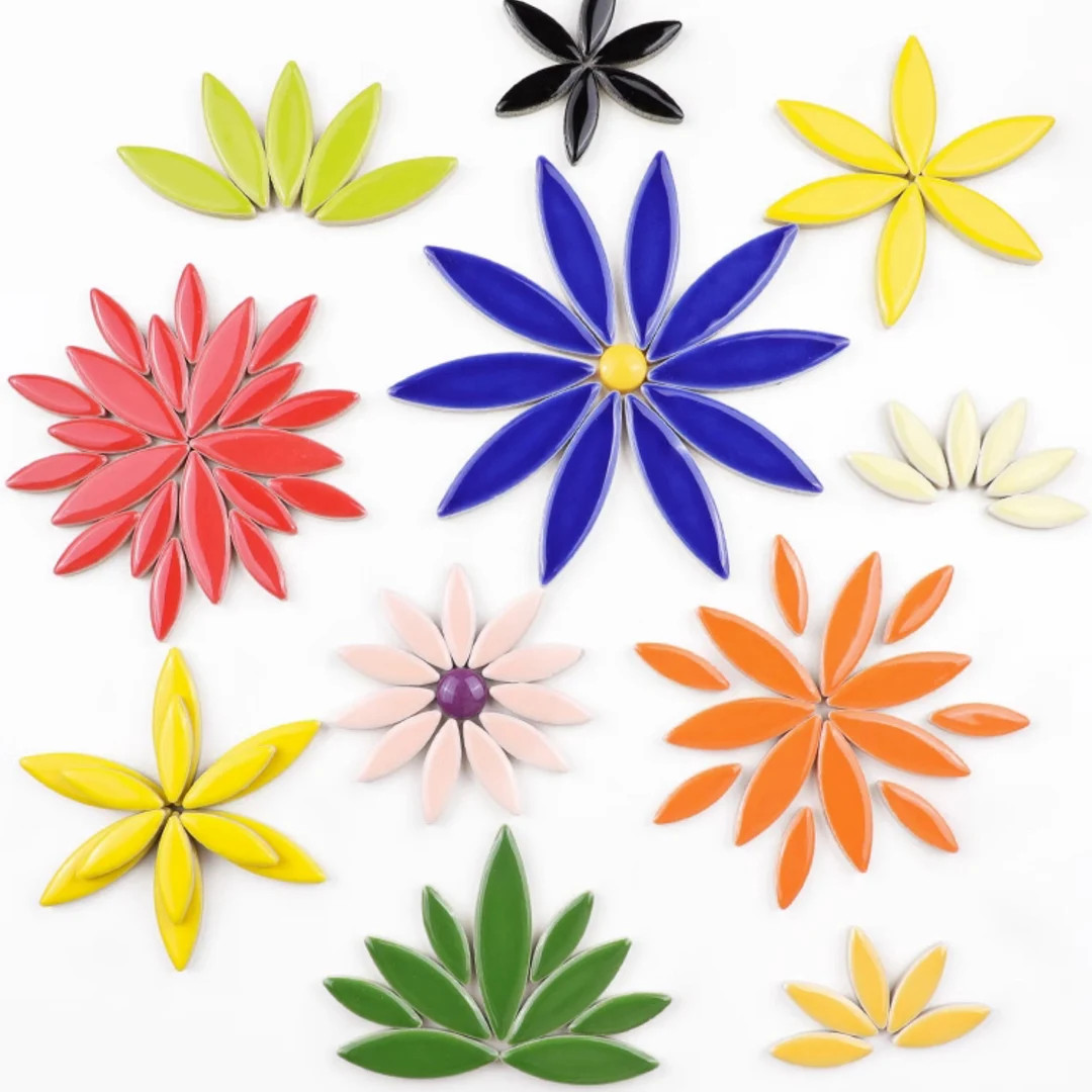 Leaf Ceramic Mosaic Tiles.30-40 pcs.11 color for choose.Colorful Ceramics Mosaic .Glazed Ceramic ... | Etsy (US)