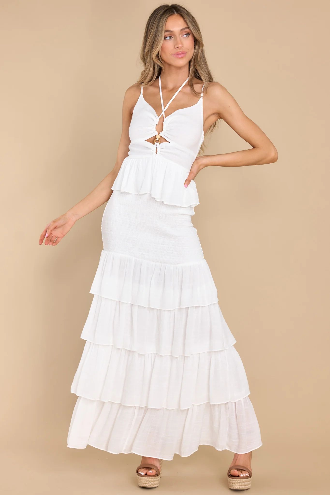 Dream Destination White Maxi Dress | Red Dress 