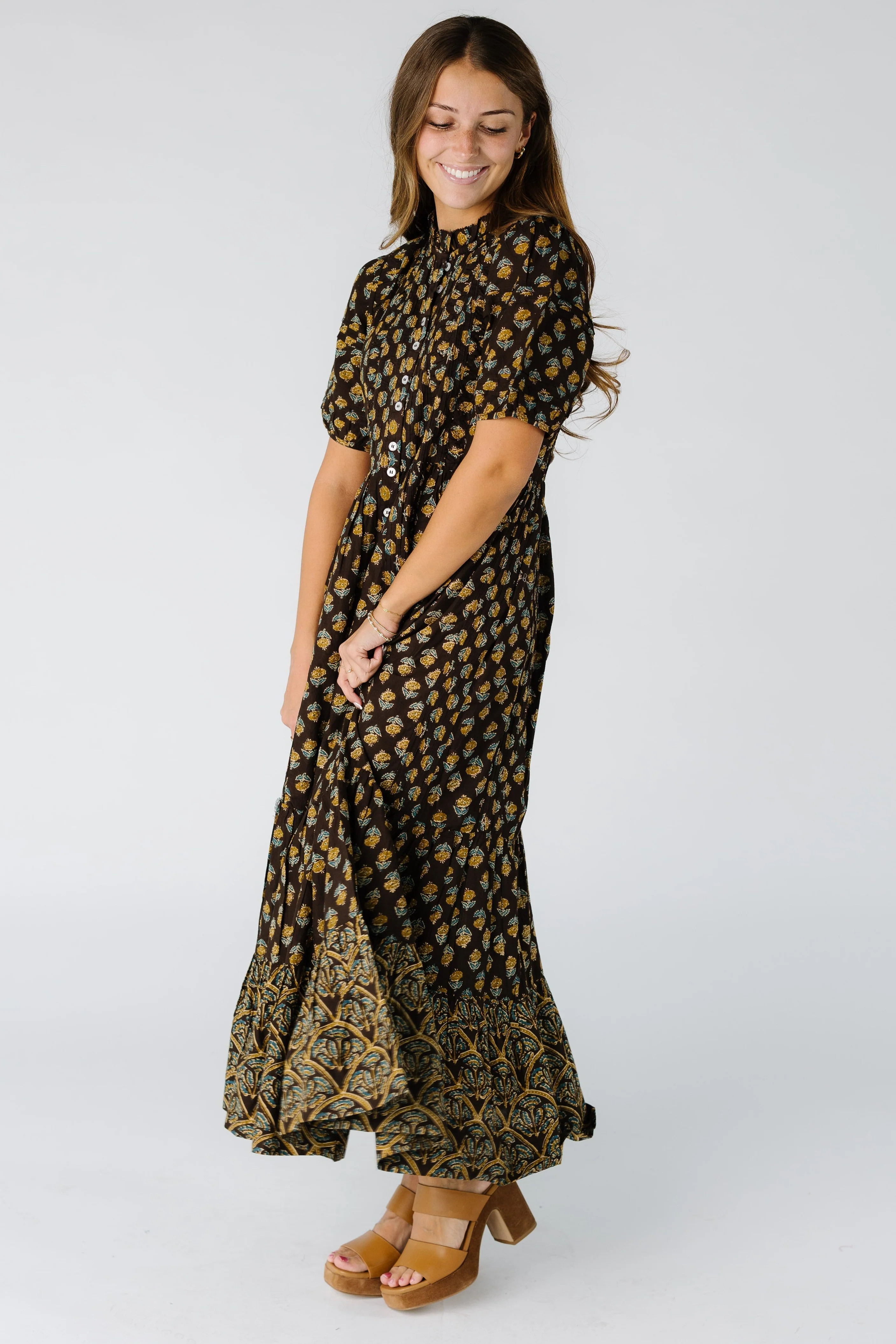 Citrus Flower Fields Mixed Print Dress | Called To Surf
