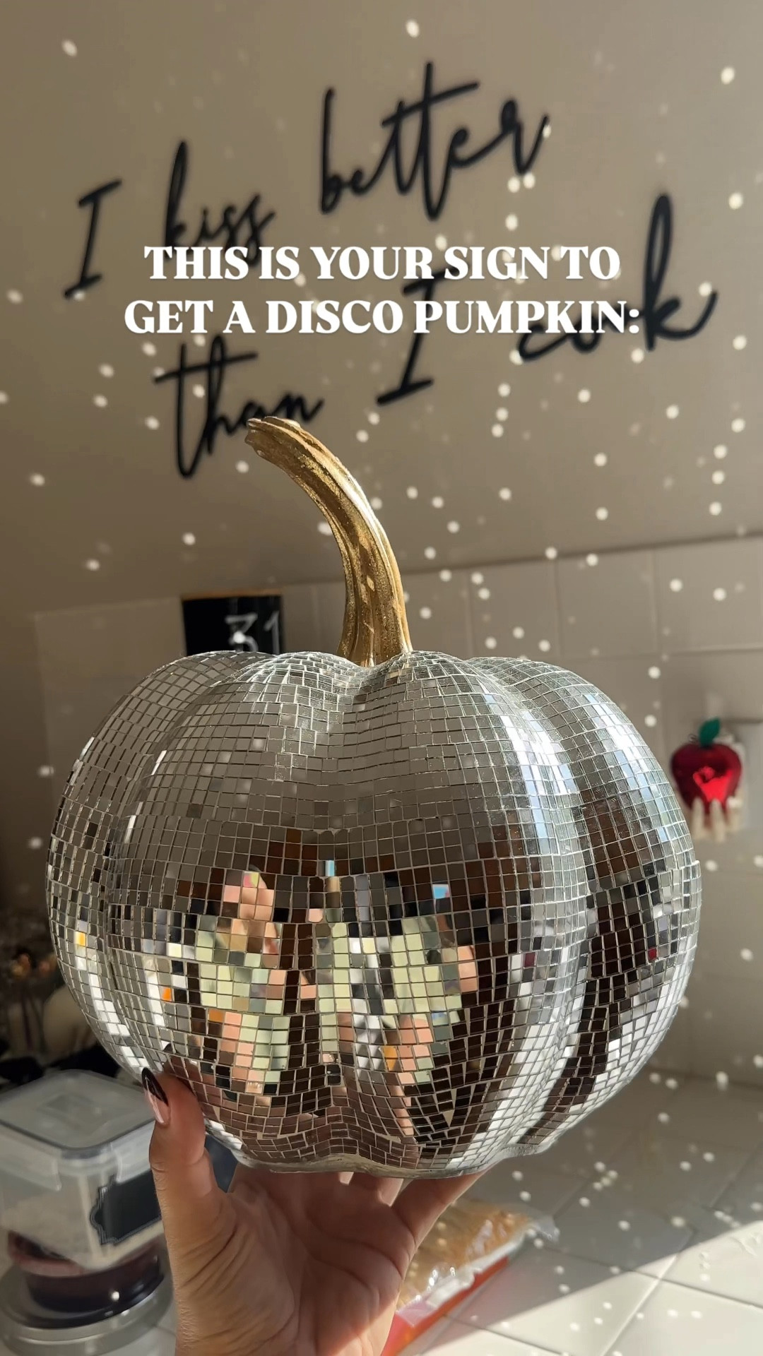 Okay I AM OBSESSED with this pumpkin. Every time I come downstairs to my
Kitchen in the morning the light is hitting this disco pumpkin so perfectly, it lights up the entire room. ✨🪩  mine is from Michael’s, I linked my exact one + a few affordable others from different sites!

#LTKSeasonal #LTKHalloween #LTKHome