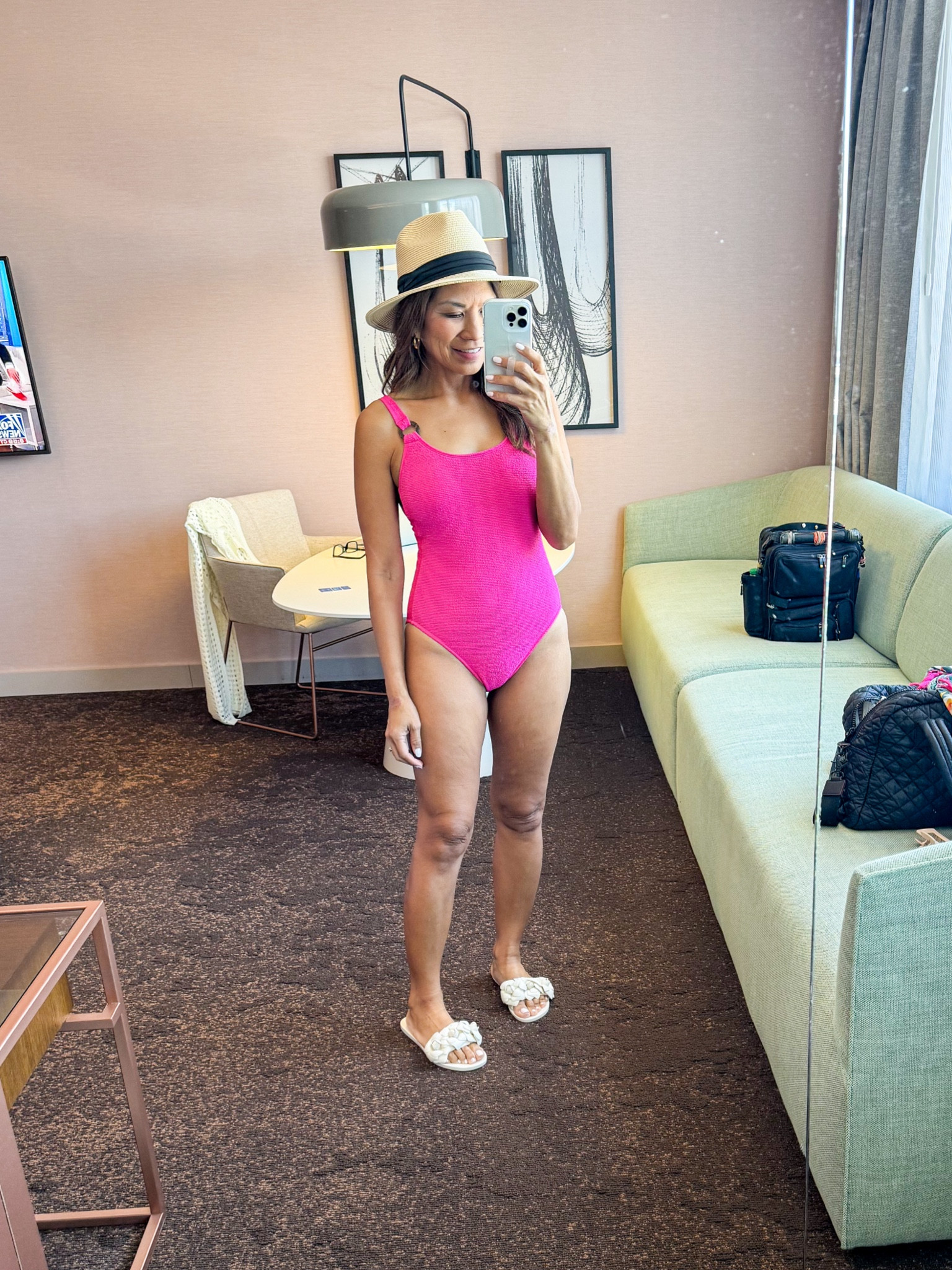 One piece swimsuit in small tts, lined, removable bra pads. Adjustable straps.
Waterproof sandals tts.

#LTKtravel #LTKover40 #LTKfindsunder50