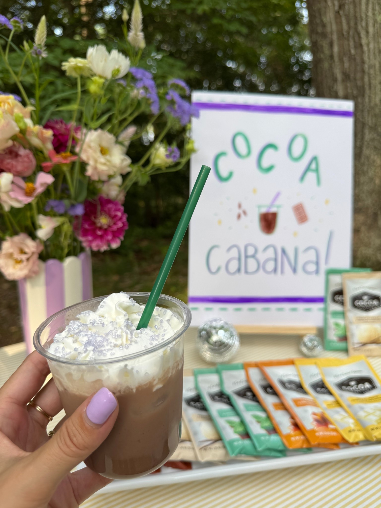 Everything you need for iced cocoa treats for Cocoa Cabana!