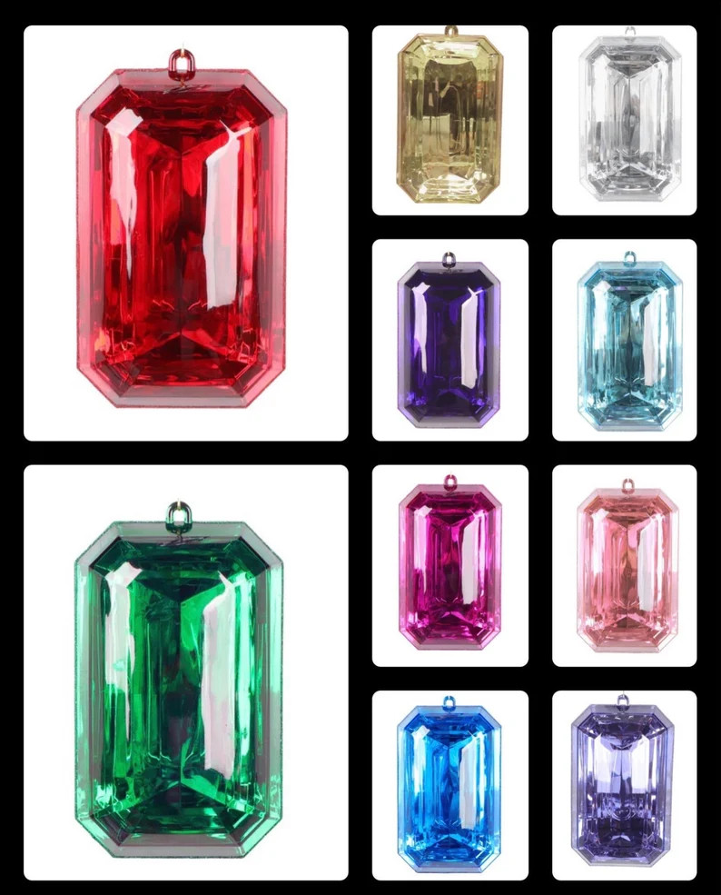 FARRISILK 8in rectangle jewel ornaments | Etsy (US)