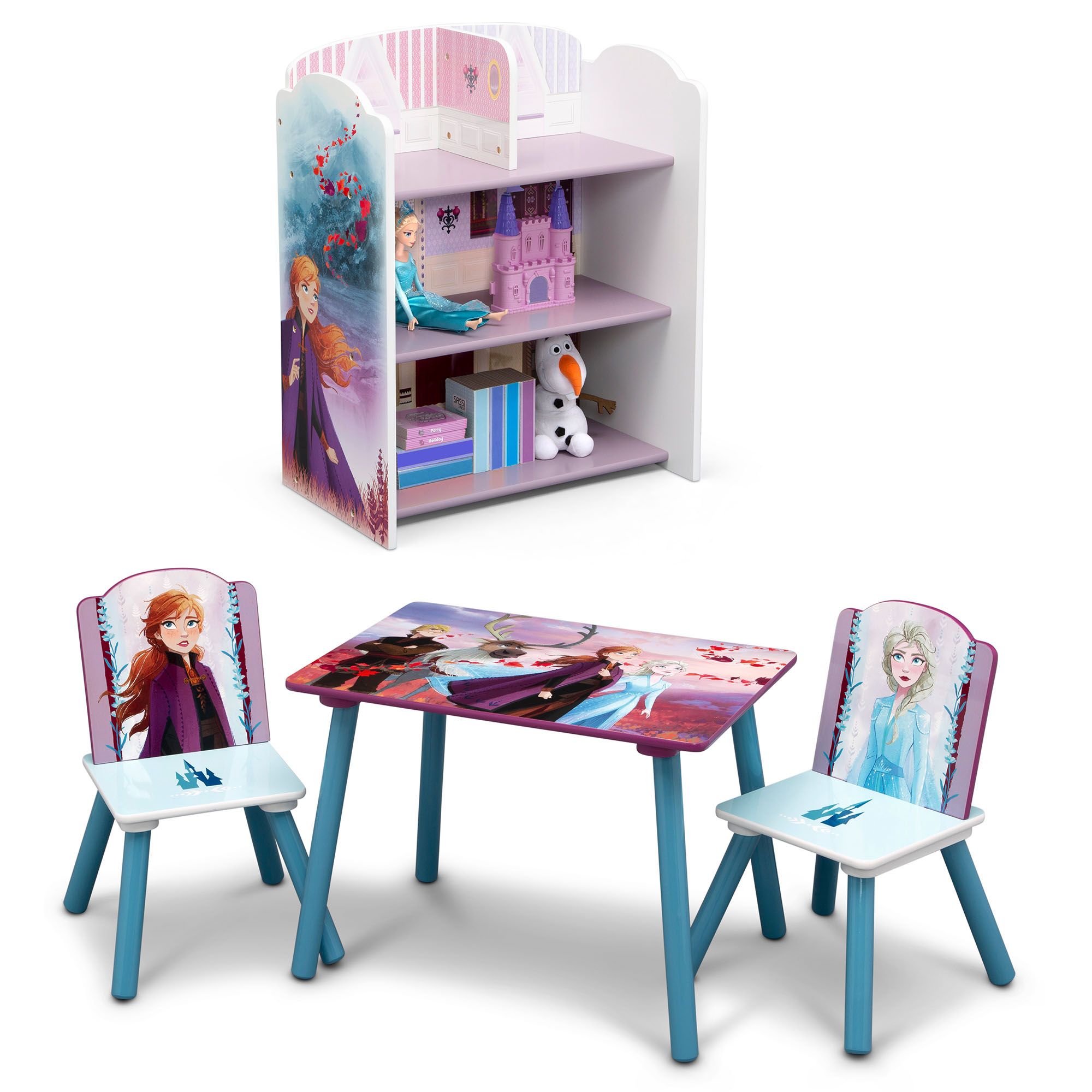 Disney Frozen II 4-Piece Playroom Set by Delta Children – Includes Table and 2 Chair Set and 3-... | Walmart (US)