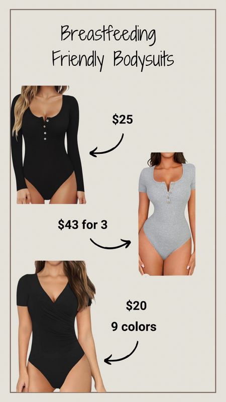 Sometimes an outfit just needs a bodysuit so here are some that are breastfeeding friendly! I have a long sleeve zip up one and I LOVE IT! All of these are affordable and come in different colors and styles

#LTKFindsUnder50 #LTKStyleTip