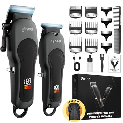 Yineel Hair Clippers for Men, Professional Cordless Clippers & Trimmer Set, Super Quiet, Clippers for Hair Cutting Kit with LED Display, Gift for Men Women Barber Kid | Amazon (US)