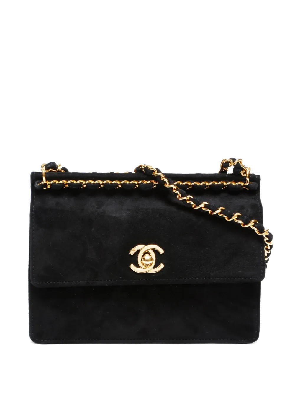 CHANEL Pre-Owned 1996-1997 turnlock chain shoulder bag - Black | Farfetch Global