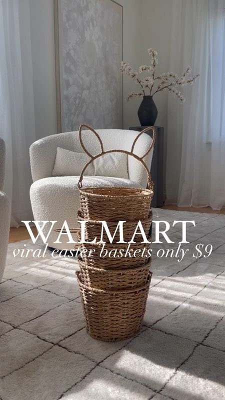 $9 viral Walmart Easter baskets! They are so cute and such good quality! Stay tuned to see what I put in ours. @walmart #walmarthome #walmarthaul #walmart 

#LTKhome #LTKSeasonal #LTKVideo