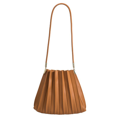 Carrie Tan Pleated Vegan Leather Shoulder Bag | Melie Bianco