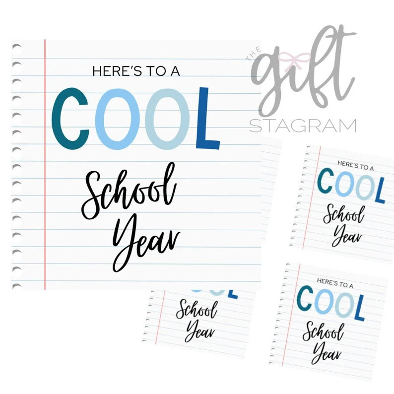Here's To A COOL School Year Gift Tag | DIGITAL DOWNLOAD |  Back To School Teacher Gift Ideas | S... | Etsy (Global)