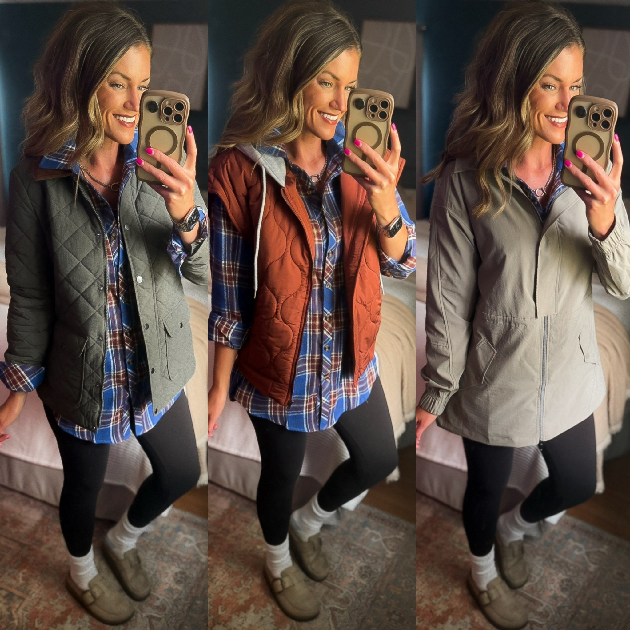 Fall outerwear I’m loving. 
Barn jacket/ small
Vest/ medium 
Rain jacket/ small 
Button down/ sized up to large for an oversized fit 

#LTKStyleTip #LTKSeasonal #LTKFindsUnder50