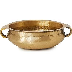 Serene Spaces Living Gold Brass Handmade Hammered Metal Decorative Bowl– Perfect as Home Decor Count | Amazon (US)