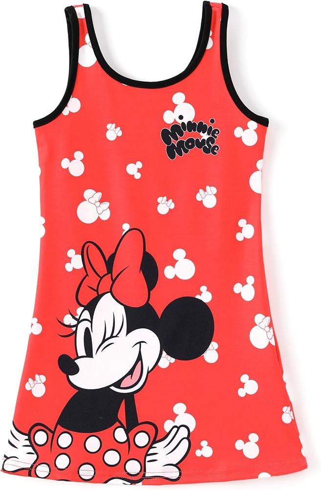 Disney Stitch Princess Frozen Elsa Minnie Mouse Girls Tank Dress Sleeveless A-Line Sundress Summe... | Amazon (US)