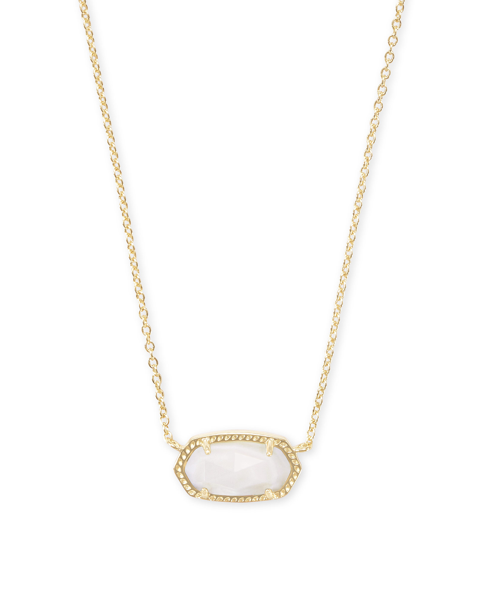 Elisa Gold Pendant Necklace in White Mother-of-Pearl | Kendra Scott