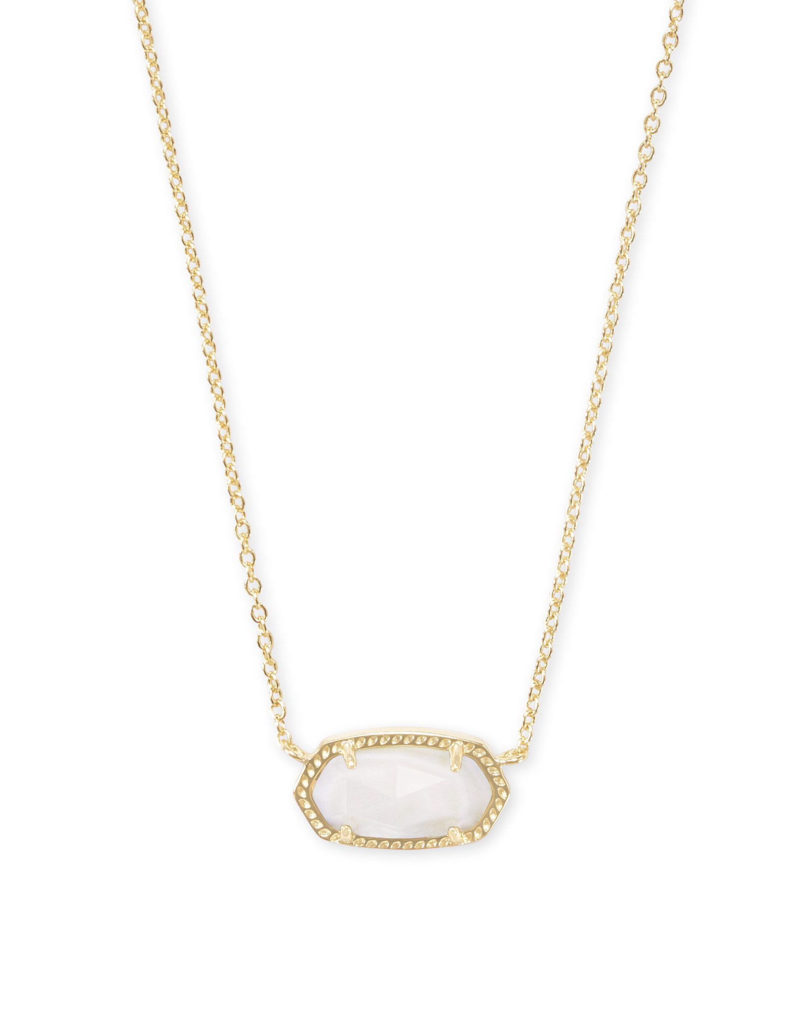 Elisa Gold Pendant Necklace in White Mother-of-Pearl | Kendra Scott