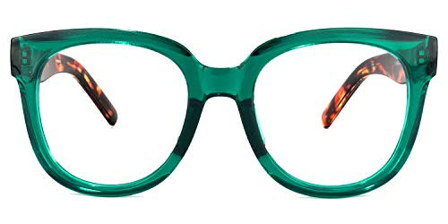 Zeelool Unisex Retro Oversized Square Glasses with Non-prescription Clear Lens Harrell ZOP049594-01 Dark-Green | Amazon (US)