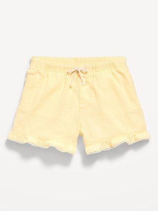 Linen-Blend Ruffled Shorts for Toddler Girls | Old Navy (US)