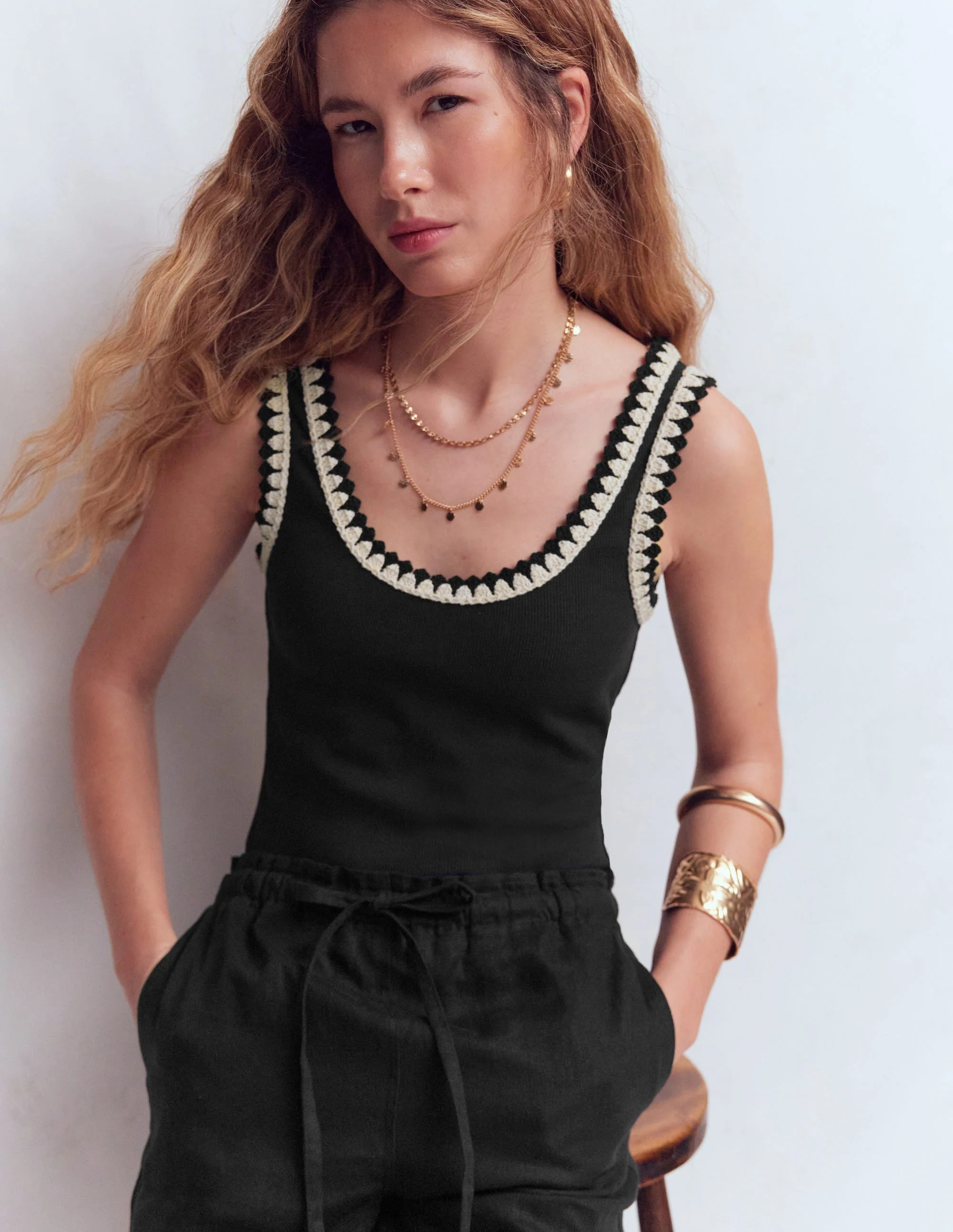 Maddie Trim Detail Vest-Black | Boden (US)