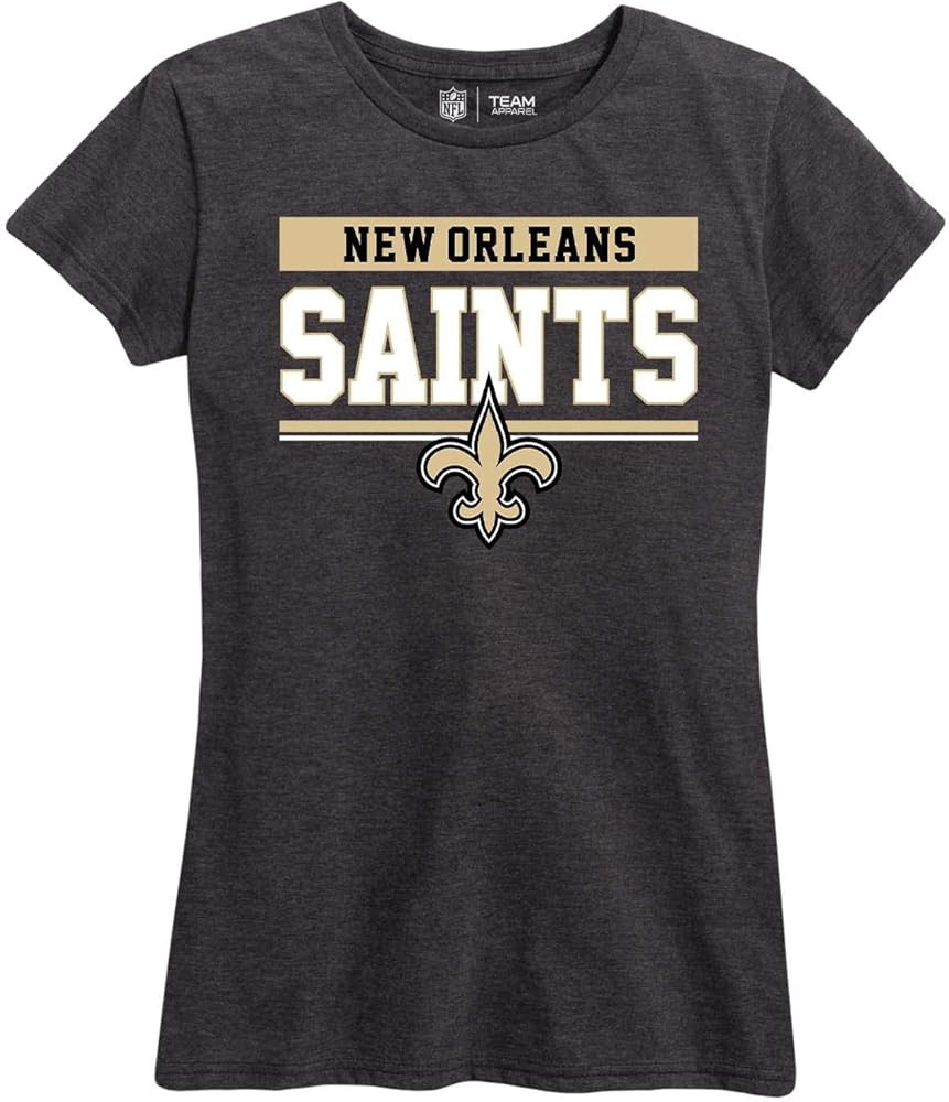 Team Fan Apparel NFL Women's Team Block Charcoal Tagless T-Shirt - Cotton Blend - Rock Game Day w... | Amazon (US)