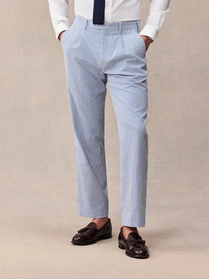 Blue & White Seersucker Suit Pants - Regular | The Black Tux