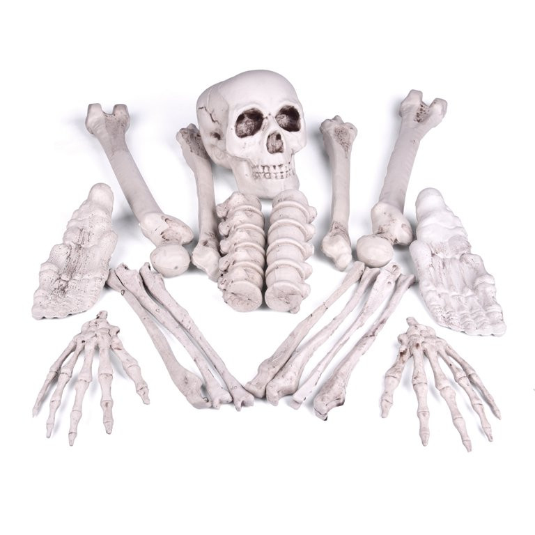 Bag of Skeleton Bones and Skull Halloween Decoration | Walmart (US)