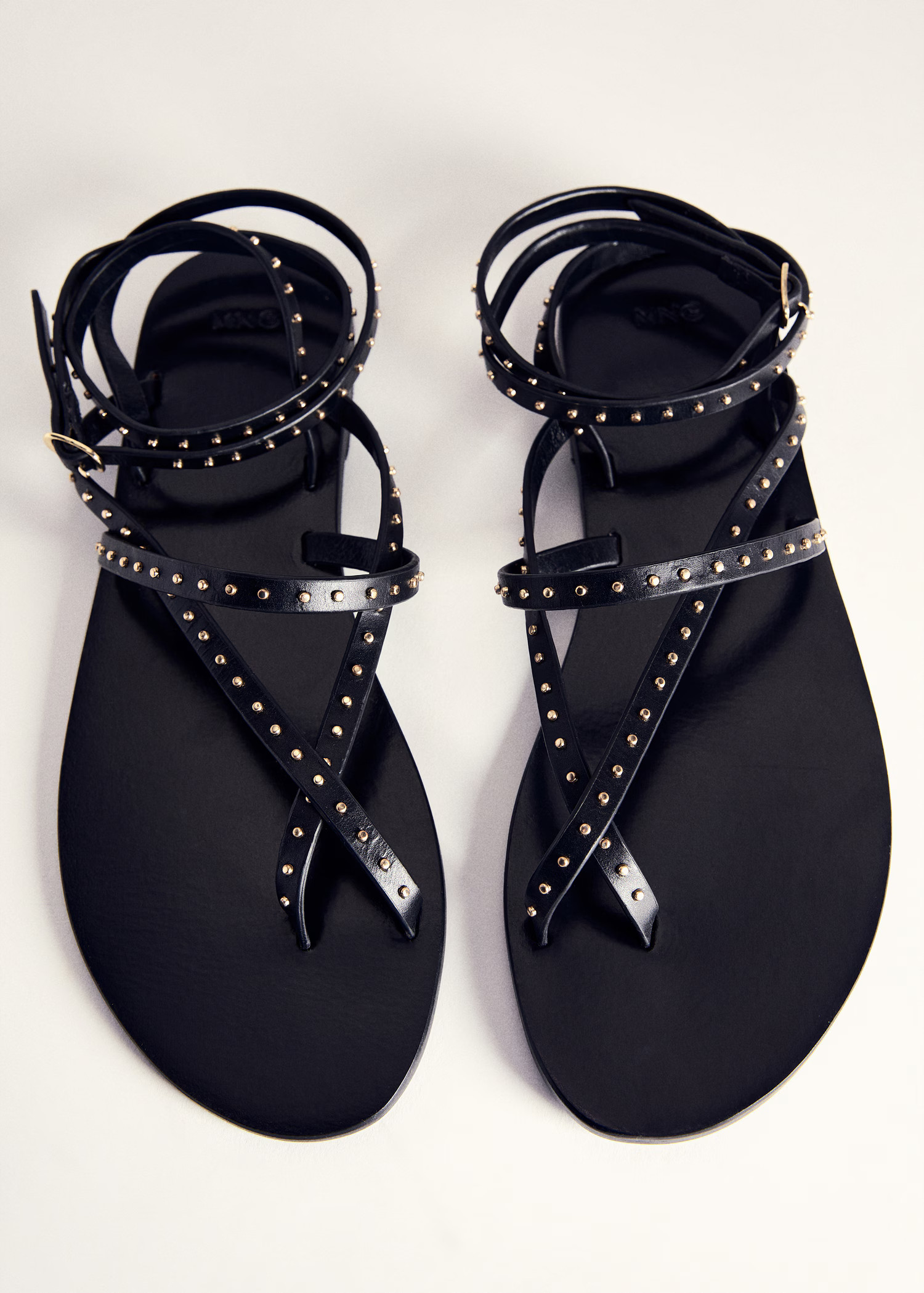 Leather straps sandals | MANGO (US)