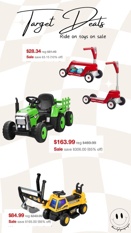 Ride on toys are part of Targets deals of the day! 

The tractor is 65% off 🤯

#LTKkids #LTKSeasonal #LTKfamily