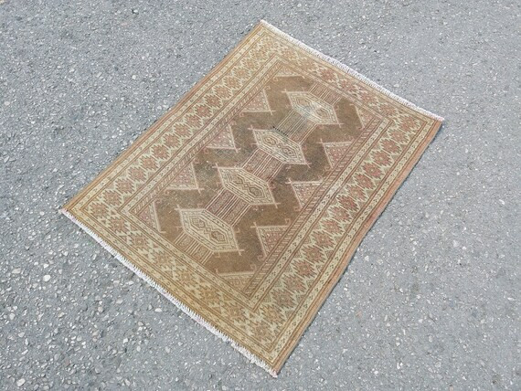 Small Persian Rug 2x2.6 ft,small rug runner,hand woven rug,kilim rug,low pile rug,brown vintage r... | Etsy (US)