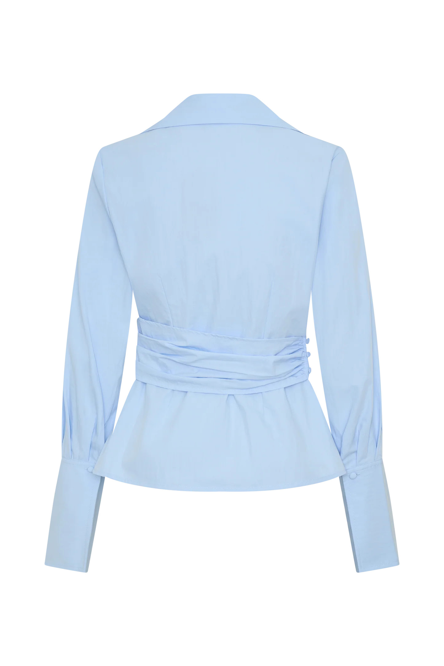 Eugenia Wrap Cotton Shirt - Blue | Meshki (APAC)