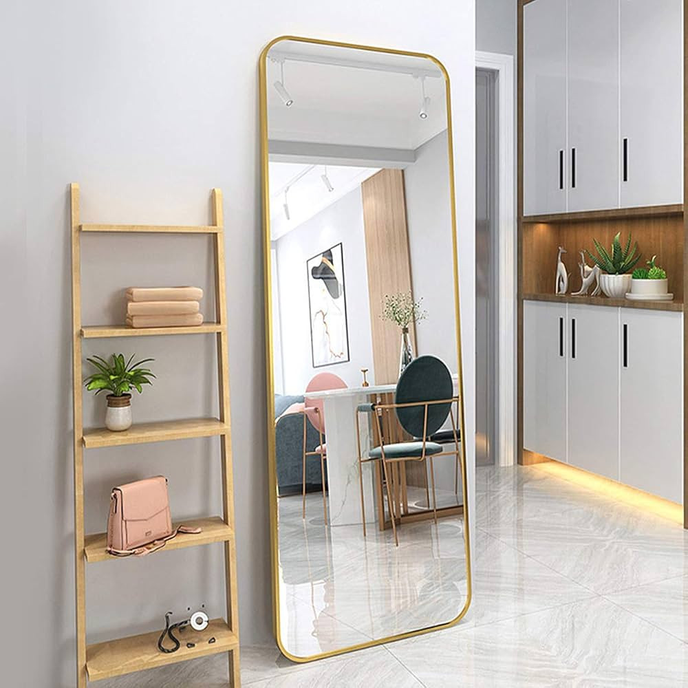 TinyTimes 65×22" Full Length Mirror, Rounded Corner Floor Mirror, Standing Mirror, Full Body Mir... | Amazon (US)