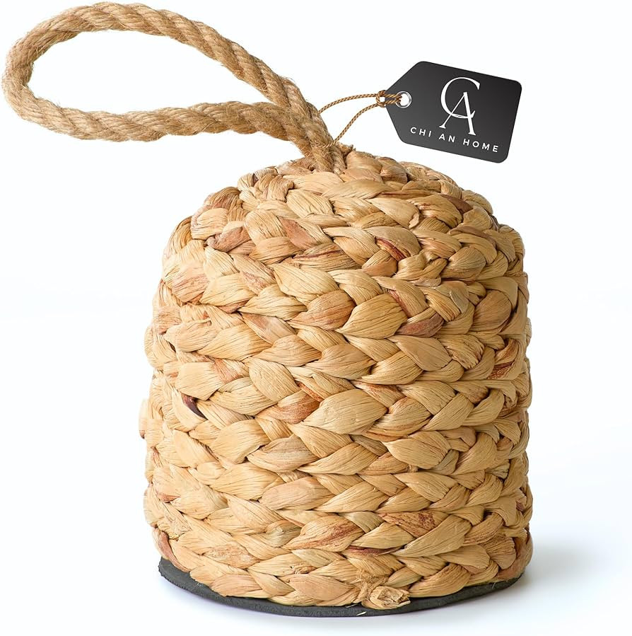 CHI AN HOME 4.4lbs Natural Door Stopper for Bottom of Door Decorative Heavy Duty Door Stop with H... | Amazon (US)