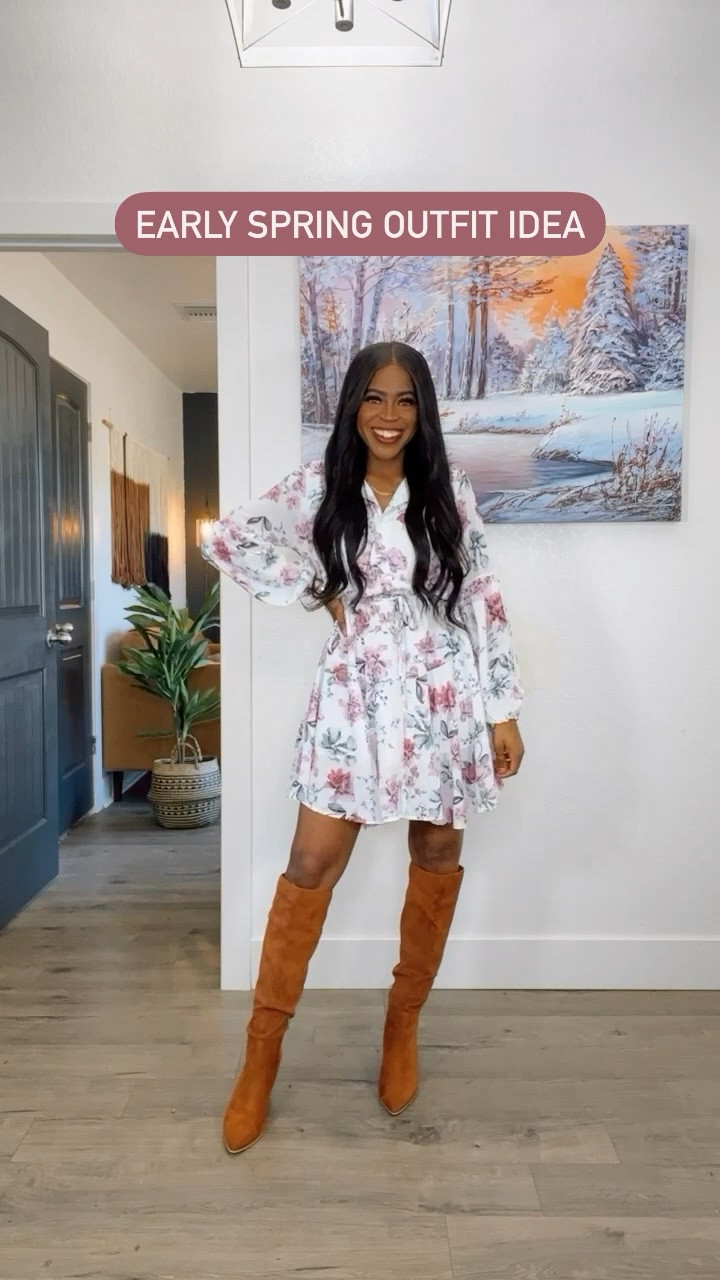 Dress: I am 5’4” wearing a size xs, adjustable waistband and functional buttons on the chest. •Boots: I went with my normal size. •••

#LTKSeasonal #LTKshoecrush #LTKstyletip