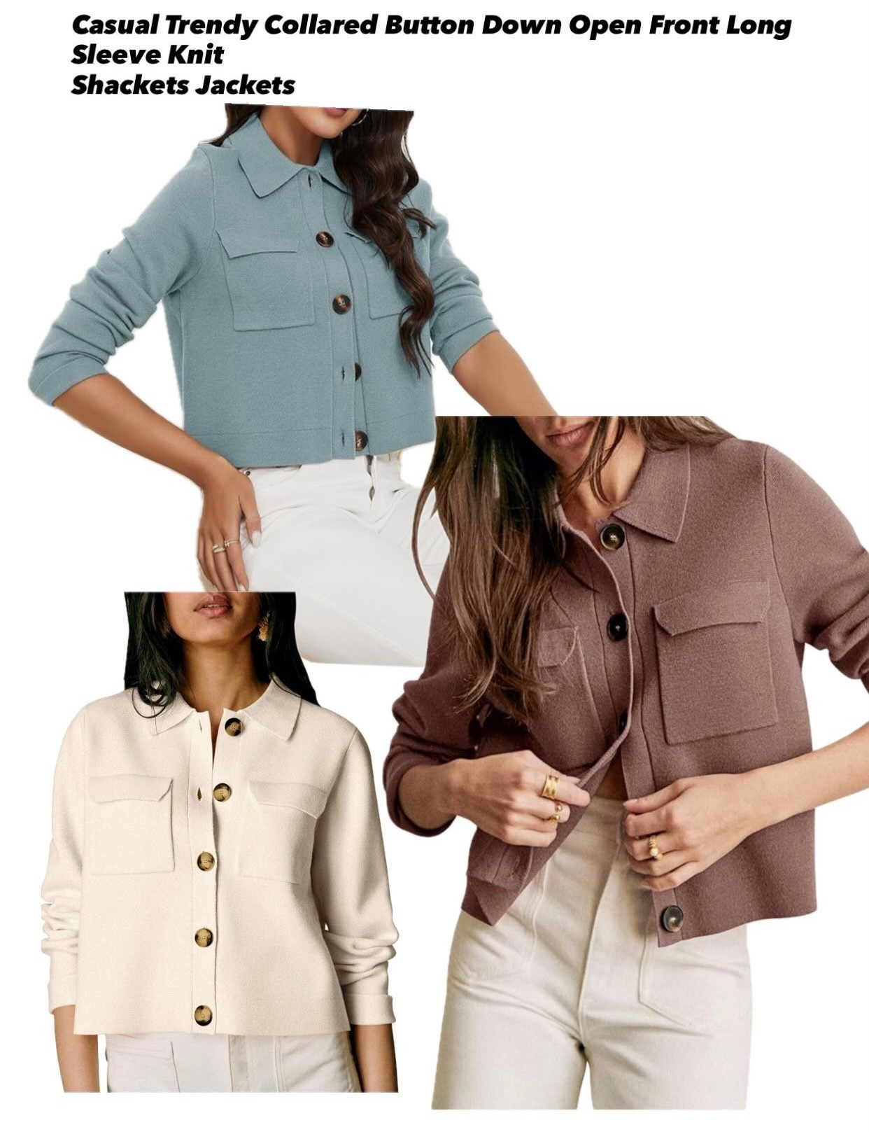 Casual Trendy Collared Button Down Open Front Long Sleeve Knit
Shackets Jackets

#LTKSaleAlert #LTKFindsUnder50 #LTKWorkwear