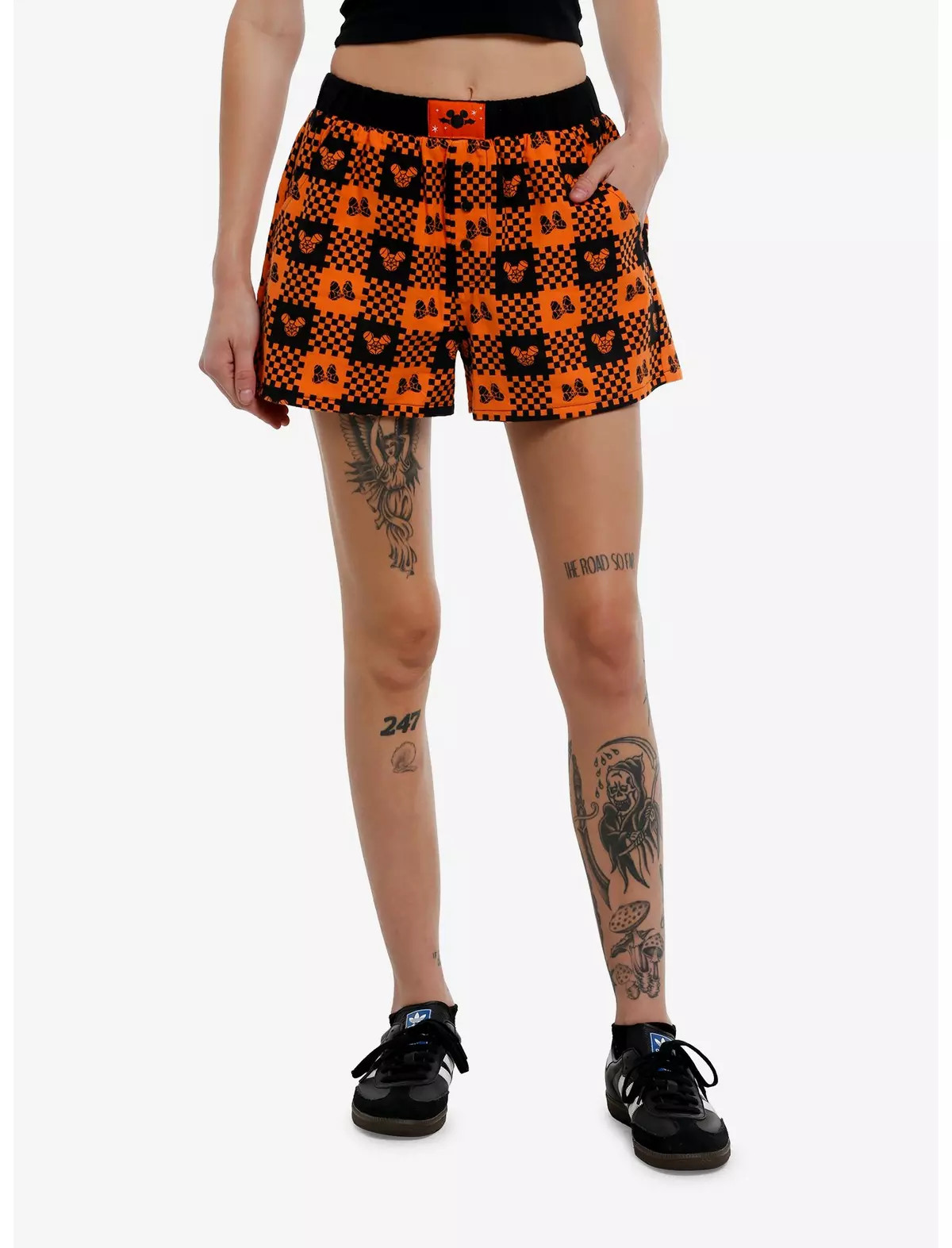 Her Universe Disney Halloween Plaid Girls Boxer Shorts | Hot Topic