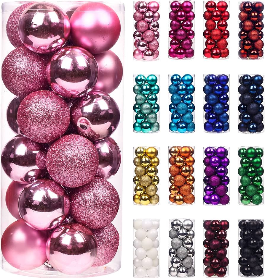 Emopeak 24Pcs Mini Christmas Balls Ornaments, Small Shatterproof Christmas Baubles for Xmas Chris... | Amazon (US)