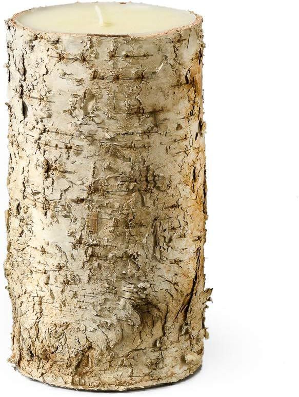 Serene Spaces Living Birch Bark Candle – Pillar Style Candle Brings Nature Indoors, Ideal for W... | Amazon (US)