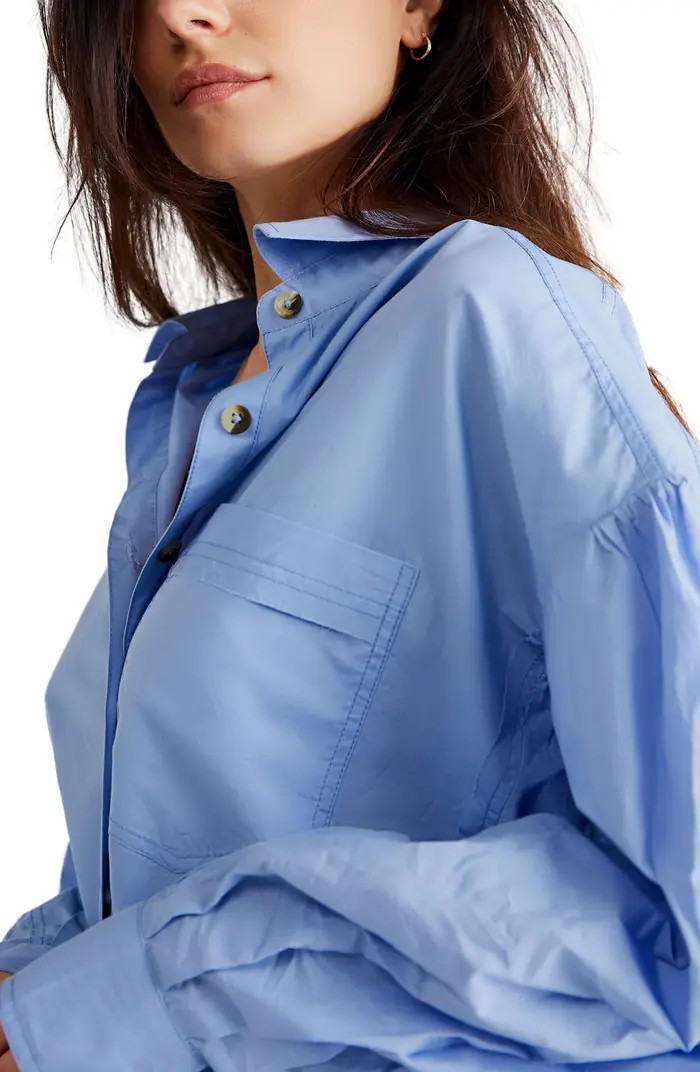 Happy Hour Oversize Poplin Button-Up Shirt | Nordstrom