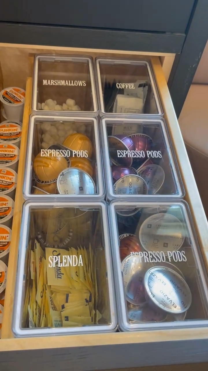 Fully stocked coffee zone at the Radiant Ridge project! 



Coffee storage, pantry organization, coffee station 

#LTKHome #LTKVideo #LTKFindsUnder50