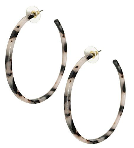 Statement hoop lucite perspex plastic tortoise marble earrings (TORTOISE) | Amazon (US)