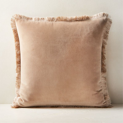 Click for more info about Bettie Light Brown Velvet Throw Pillow Cover 20" + Reviews | CB2