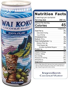 Amazon.com : Wai Koko Coconut Water 100% Pure Coconut Water, 17.5 Fl Oz (Pack of 12) : Grocery & ... | Amazon (US)