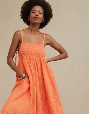 Aerie Pool-To-Party Tie Back Maxi Dress | American Eagle Outfitters (US & CA)