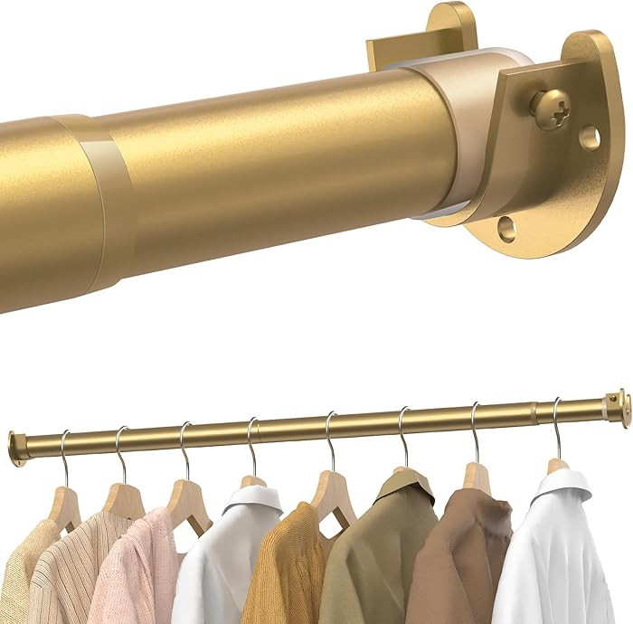 Closet Rods for Hanging Clothes, 17 to 54 Inches Stepless Adjustable Metal Closet Rod, 1.3 Inches... | Amazon (US)