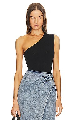 IRO Ciqa One Shoulder Bodysuit in Black from Revolve.com | Revolve Clothing (Global)