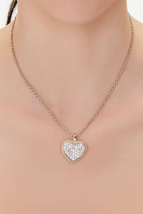 Upcycled Rhinestone Heart Necklace | Forever 21 (US)