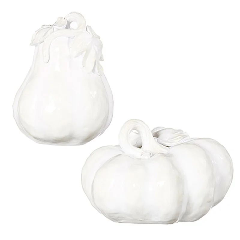 2 Piece High Shine White Pumpkin Set | Wayfair North America